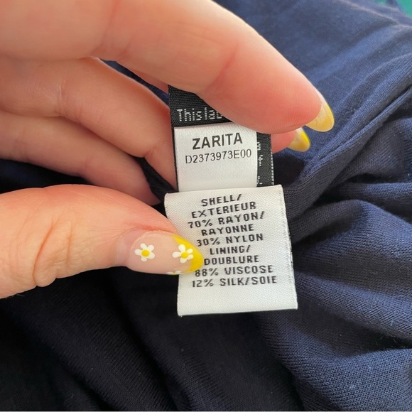 Diane Von Furstenberg Zarita Midnight Navy Blue Stretch Lace Shift Dress NWT 8 - Picture 11 of 12